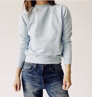 HEY GANG The Sweatshirt •0=XS• Pullover Crewneck Cotton Light Blue Made USA $145